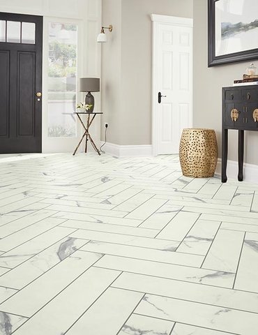 Entry Foyer Luxury Vinyl Tile Herringbone LVT -  Crown Carpet Colortile in Sun City West, AZ